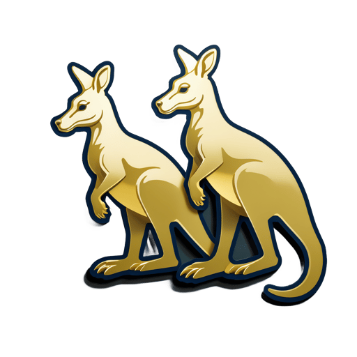 Kangourous en laiton substantiels sticker