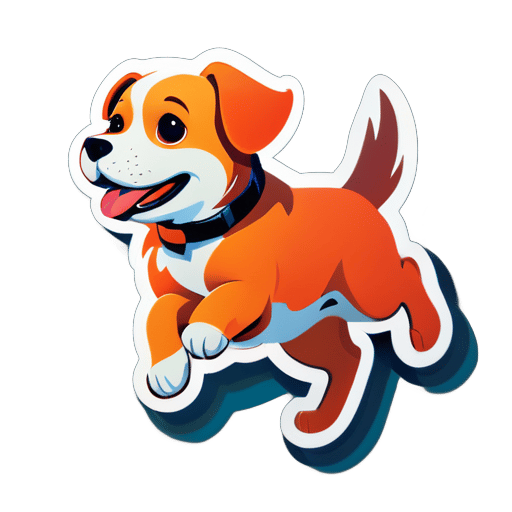 Dog is flying  sticker