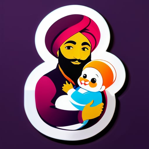sikh com bebê sticker
