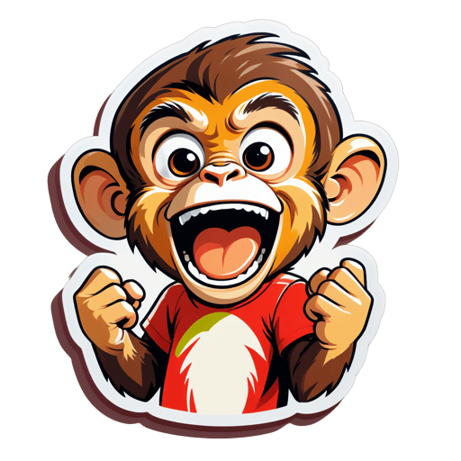 Meme del Mono Emocionado sticker