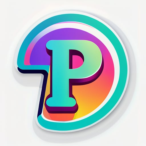 製作一個具有字母 P 圖標的網站標誌 sticker
