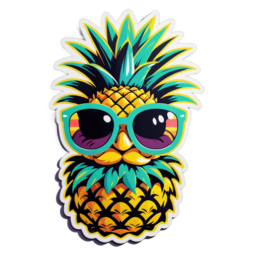 Sassy Pineapple with Sunglasses sticker