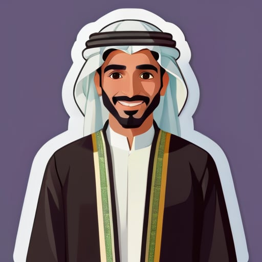 Un homme saoudien en vêtements traditionnels sticker
