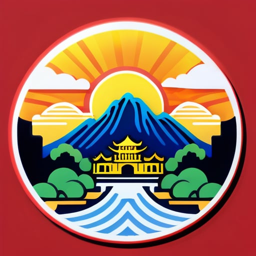 The scenery of Rizhao Golden Mountain sticker