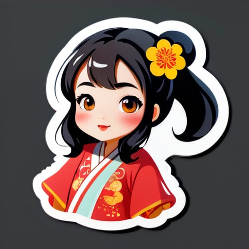 예쁜 중국 소녀 sticker