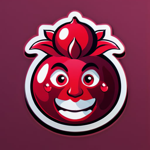 Pomegranate as the face of a human

 sticker
