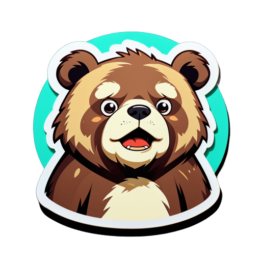 Worried Bear Meme sticker