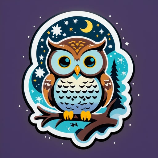 Silent Night Owl sticker