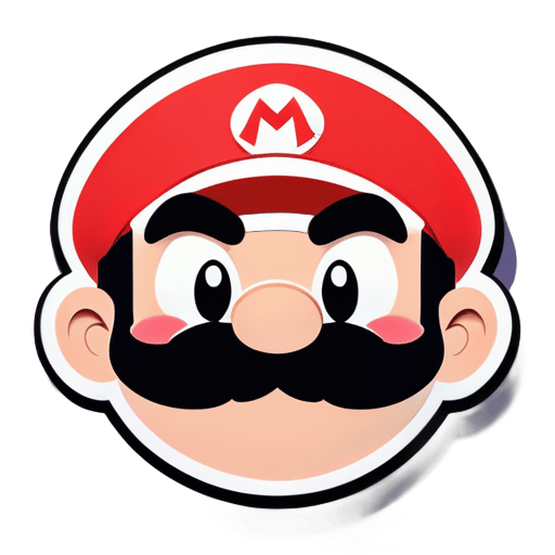 ein neuer Charakter, der wie ein Mario-Spiel aussieht, aber ohne Schnurrbart und jünger aussieht sticker