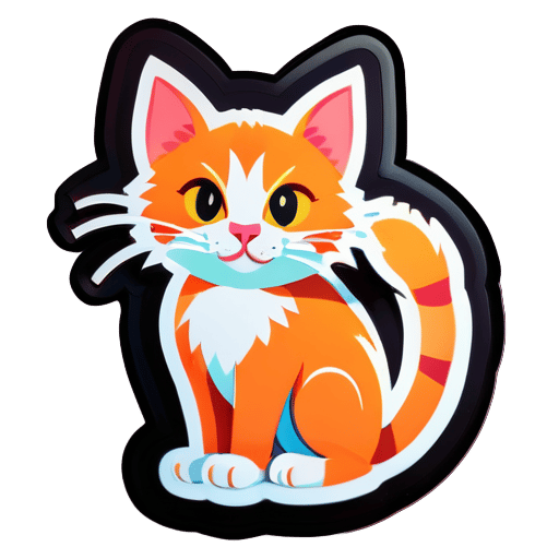 un chat coupé sticker
