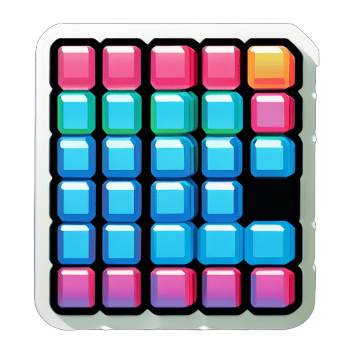 jogar código tetris 3D sticker
