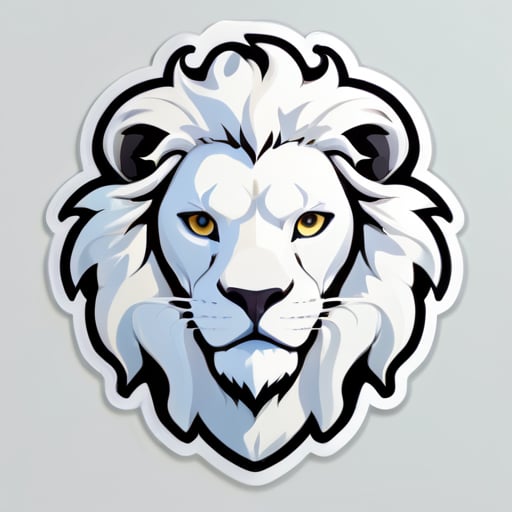  a white lion  sticker