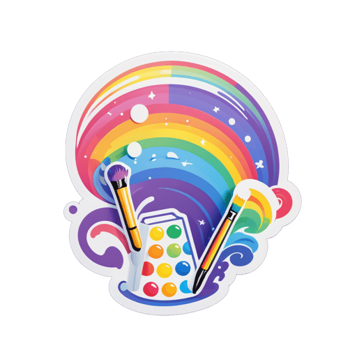 Blissful Rainbow Painter sticker
