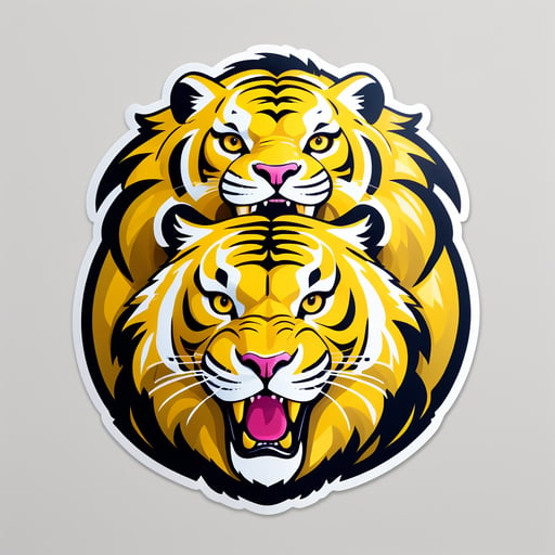 Rundliche Goldene Tiger sticker