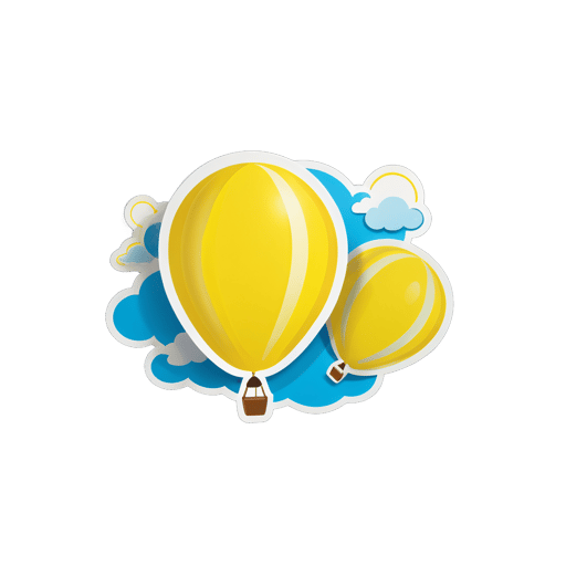 Yellow Balloon Soaring in the Sky sticker