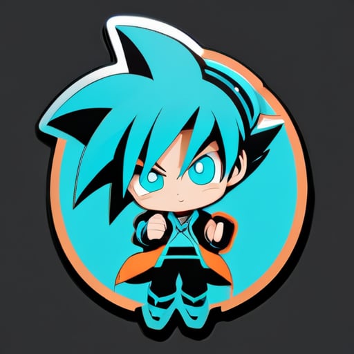 Goku with hatsune miku style sticker