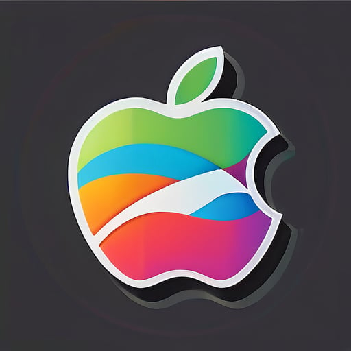 logotipo de la empresa Apple con colores llamativos sticker