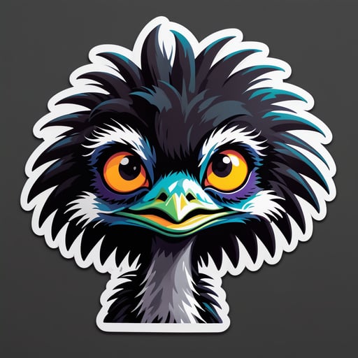 Emo Emu com delineador escuro sticker