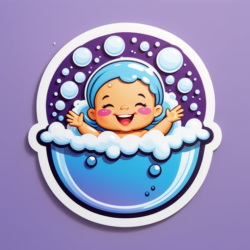 거품 목욕 기분 좋은 웃음소리 sticker