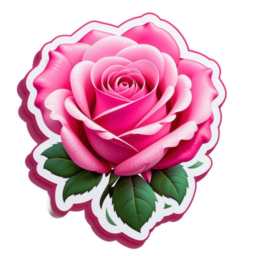 Rosa rosa desplegándose al amanecer sticker