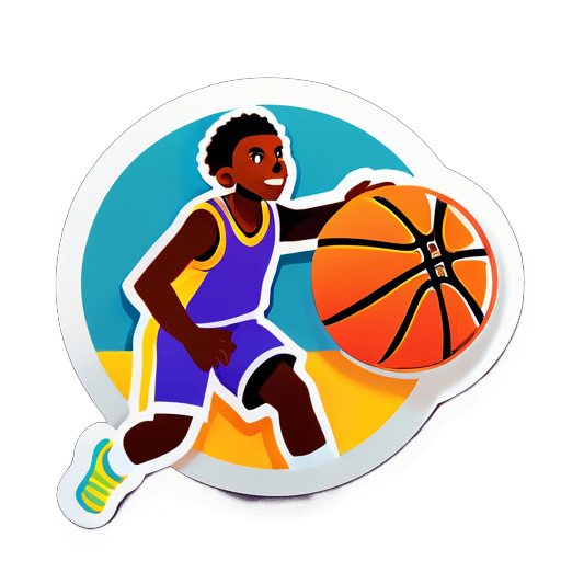 Decade, playing basketball sticker sticker