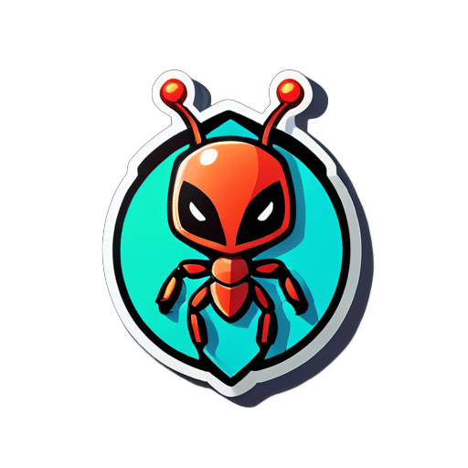 crear un logo de juego de una hormiga sticker