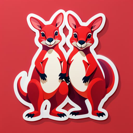 Plump Crimson Kangaroos sticker