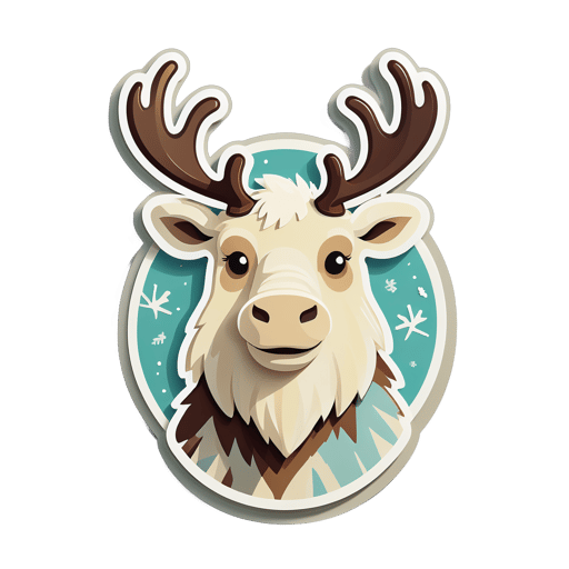Chunky Ivory Moose sticker