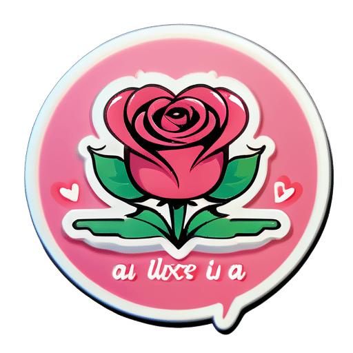 I need a rose with a heart flying and in the heart have a text that says Viviana I like you a lot sticker
