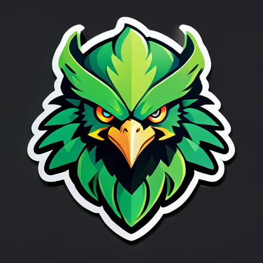 create an gaming logo of a green eagle  sticker