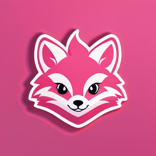 sticker pink fox teasing
 sticker