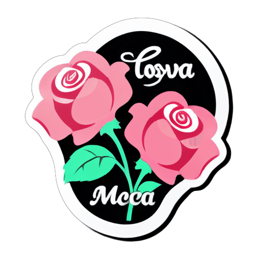 一朵玫瑰，上面写着“我非常爱我的姐妹Mayra、Blanca和Ana” sticker