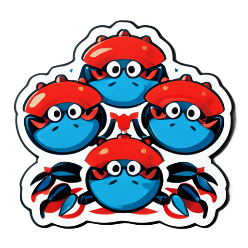 Get ready to crack up with laughter! These Kamchatka crab stickers will have you giggling non-stop. Express your joy with these crustacean comedians! sticker