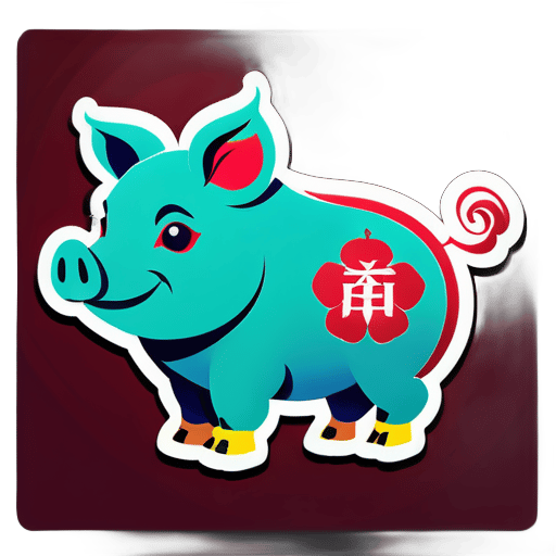 Twelve Chinese Zodiac Pig sticker