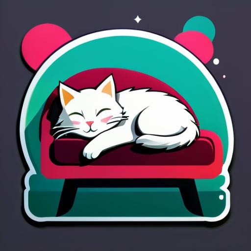 Cat sleeping on a sofa sticker