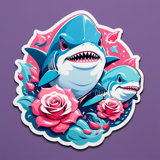 Tiburones Rosas Corpulentos sticker