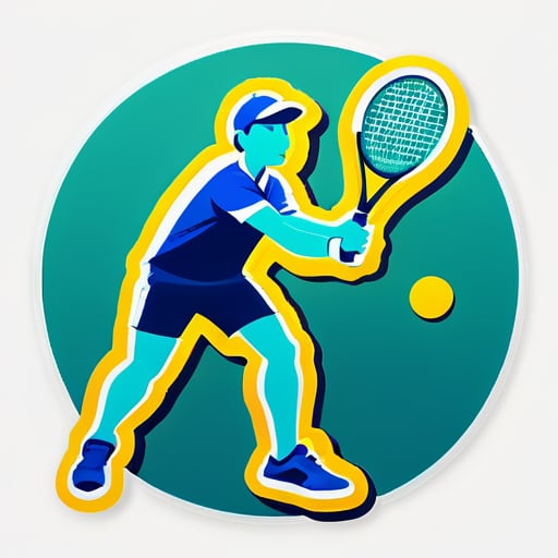 playing tennis sticker