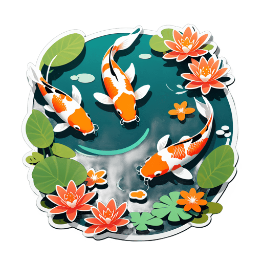 Tranquil Koi Pond sticker