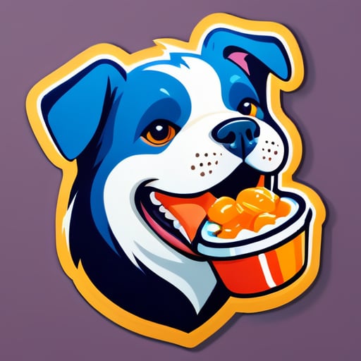 cachorro com comida na boca sticker