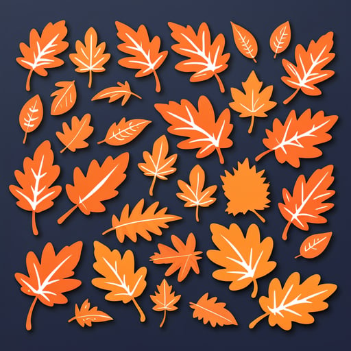 Orange Blätter fallen im Herbst sticker