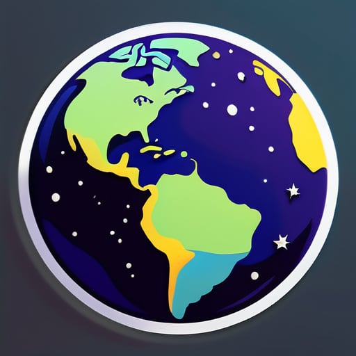 vue de la terre depuis l'espace sticker