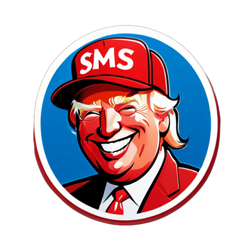 Donald Trump Smiling Wearing a red hat that says $MSS sticker