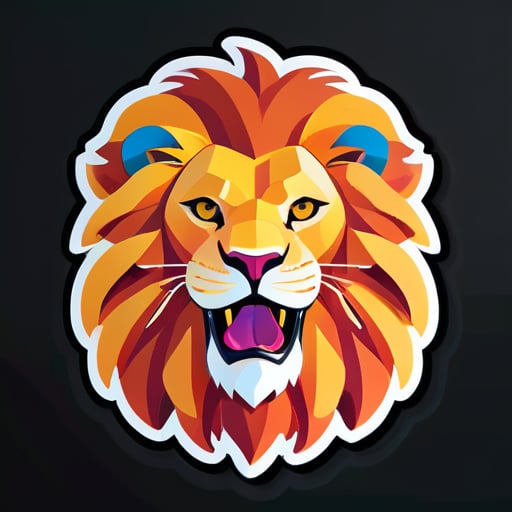 create a sticker of lion sticker