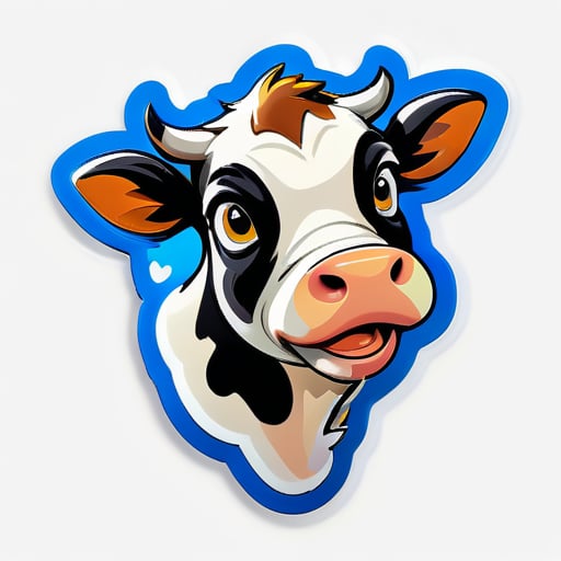 a cow try to fly sticker
