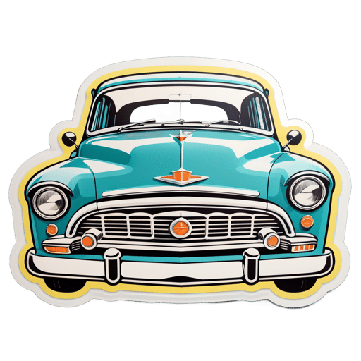 Rejilla delantera de coche vintage sticker