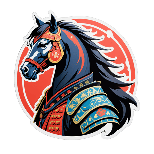 Treues Pferd Samurai sticker