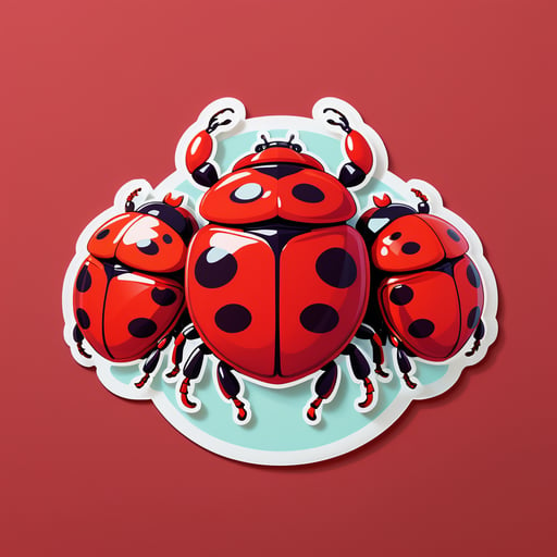 Chubby Crimson Beetles sticker