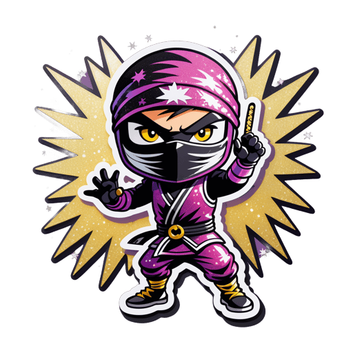 Ninja de Glitter Brilhante sticker