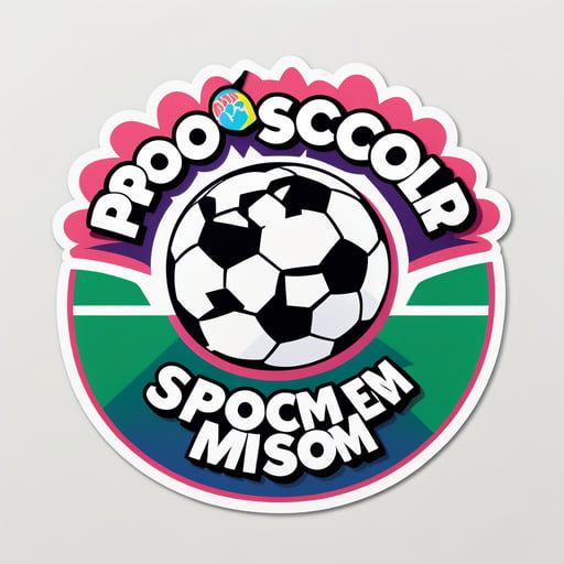 "Maman de foot fière" avec ballon de soccer sticker