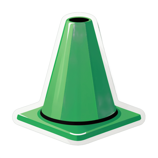 Cone de Tráfego Verde para Esportes sticker